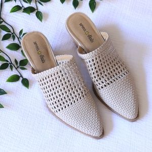 SEVEN DIALS Quinton Mules Taupe Western Boho Sz 7.5